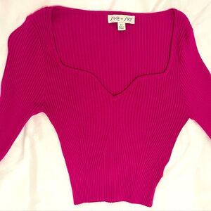 Long sleeved Pink Crop Top